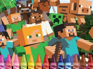 4GameGround - Minecraft Coloring - Play Free Online HTML5 Browser Game on TapToRun