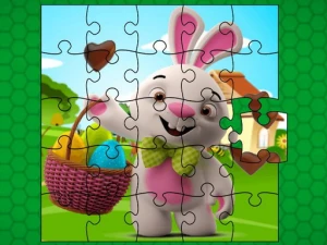 Easter Bunny Eggs Jigsaw - Play Free Puzzle Browser Game Online Instantly