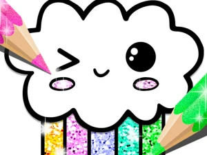 Kawaii Coloring Book Glitter - Play Free Online HTML5 Browser Game on TapToRun
