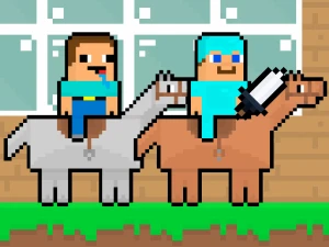 Noob vs Pro HorseCraft - Play Free Arcade Browser Game Online Instantly
