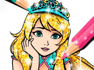 Princess Coloring Book Glitter - Play Free Girls Browser Game Online Instantly