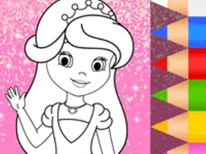 Princess Coloring Glitter - Art Game - Play Free Girls Browser Game Online Instantly