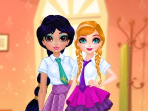 Princesses BFF Rush to School - Play Free Girls Browser Game Online Instantly