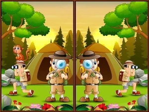 Spot 5 Differences Camping - Play Free Online HTML5 Browser Game on TapToRun
