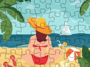 Summer Beach Jigsaw - Play Free Online HTML5 Browser Game on TapToRun