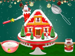 Xmas Gingerbread House Cake - Play Free Girls Browser Game Online Instantly